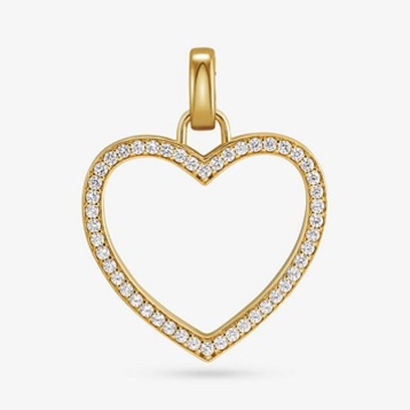 🎁 NWT! MICHAEL KORS 14K Gold Pavé Heart Charm - Picture 1 of 6